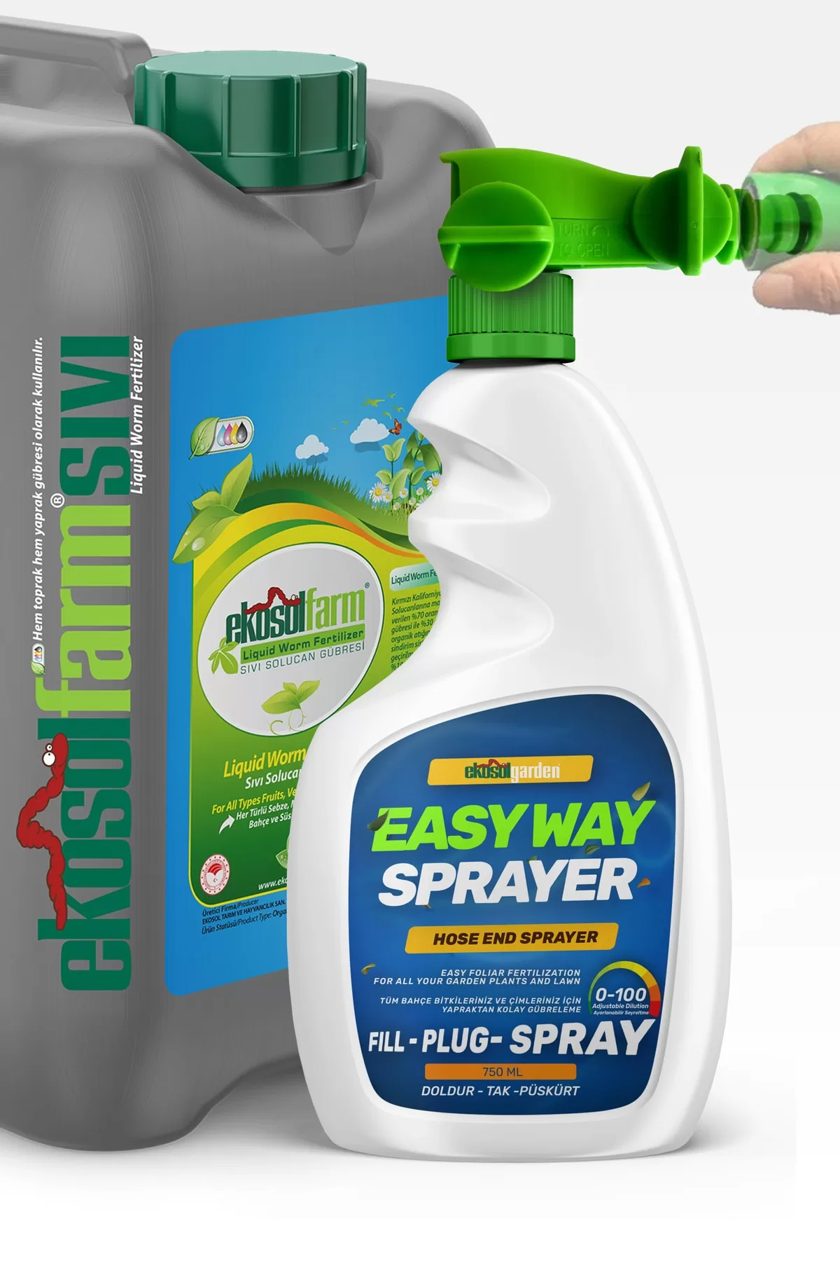 EkosolFarm Hortum Ucu Sprayer + 10 Litre