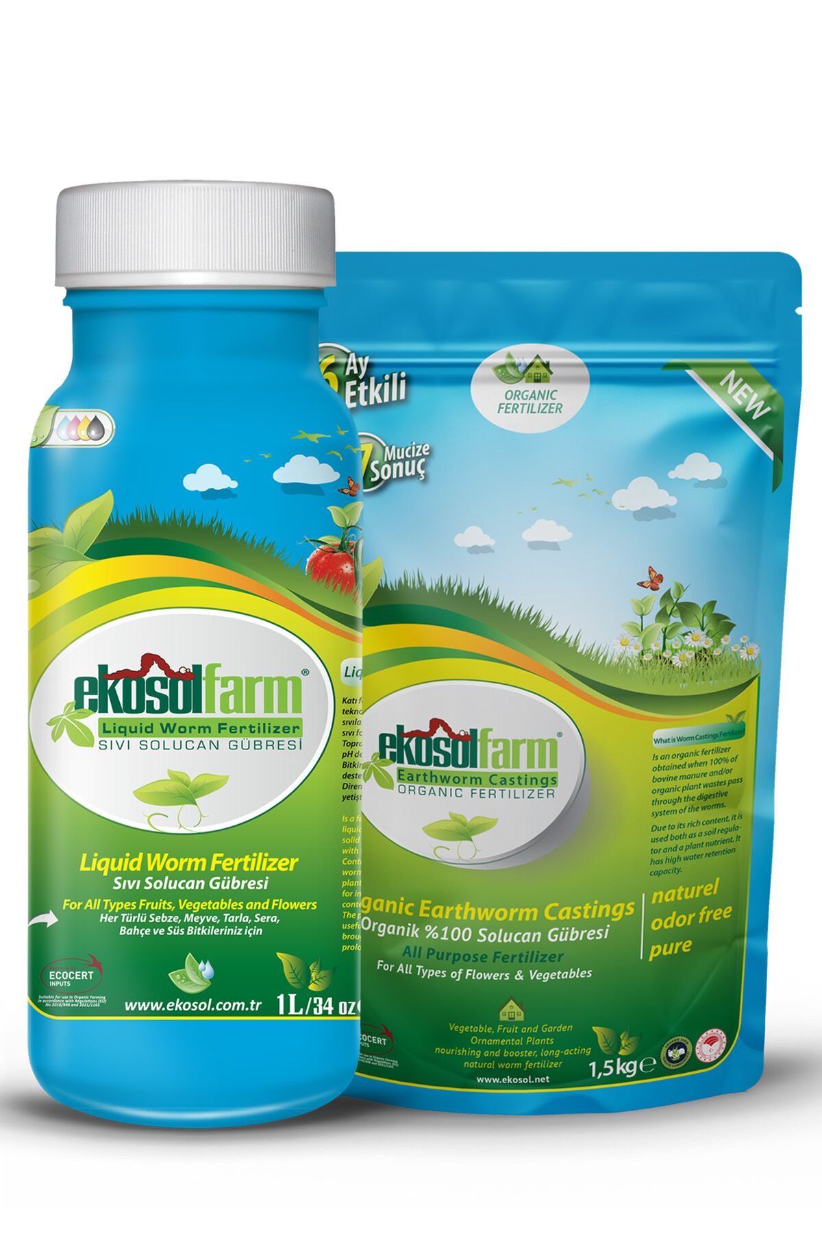 EkosolFarm Solucan Gübresi 1 lt +1,5 kg