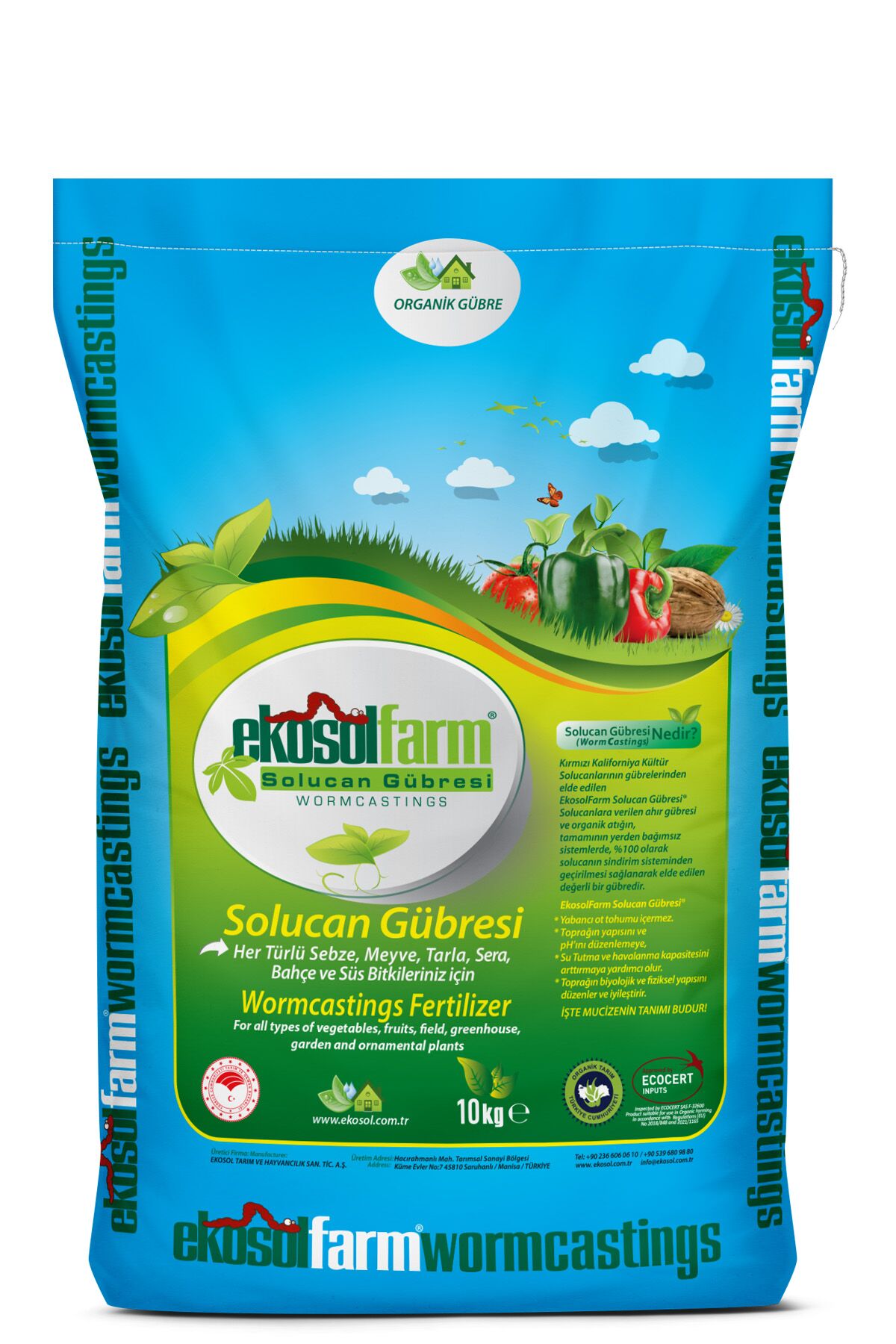 EkosolFarm Solucan Gübresi 10 kg
